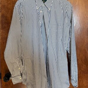 Club Room Men's Black and White Striped Shirt